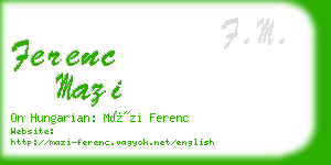 ferenc mazi business card